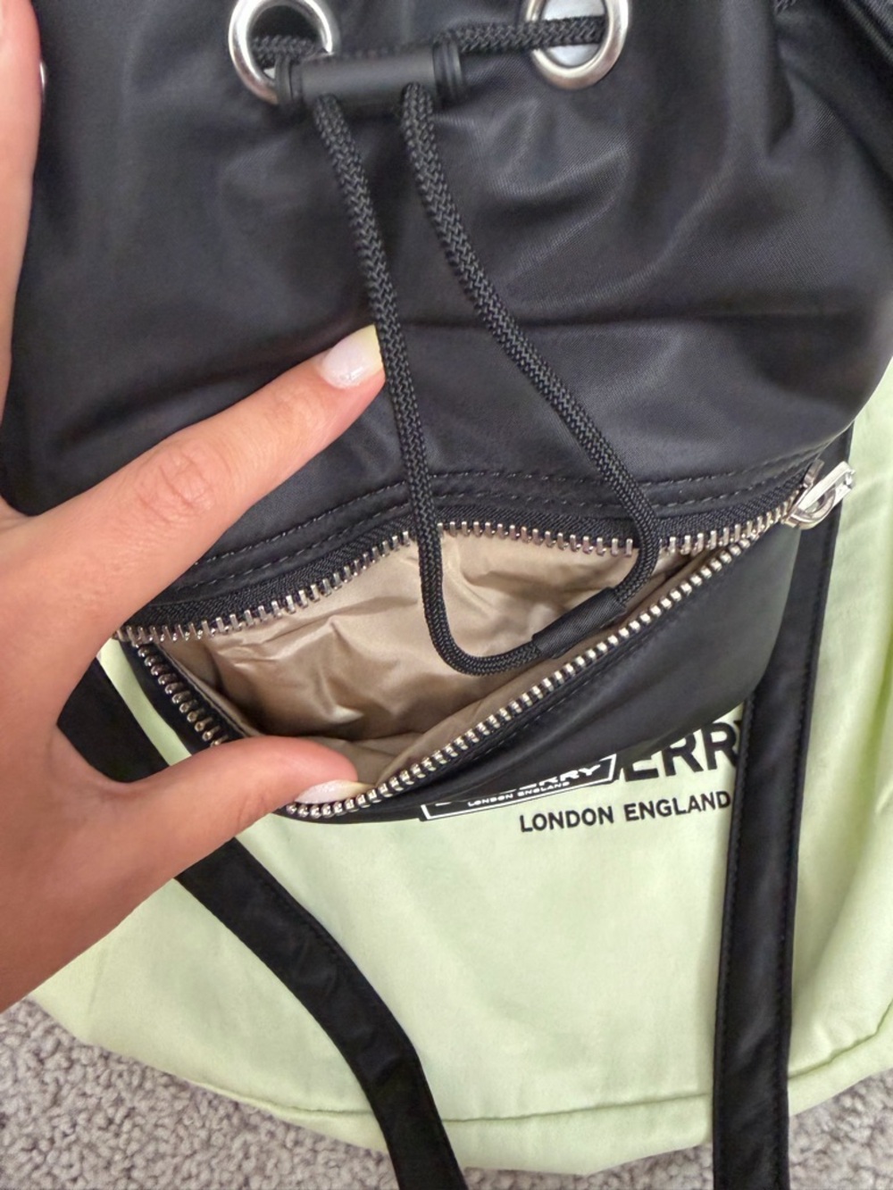 Burberry Nylon Black Bucket Bag! - Picture 3 of 7